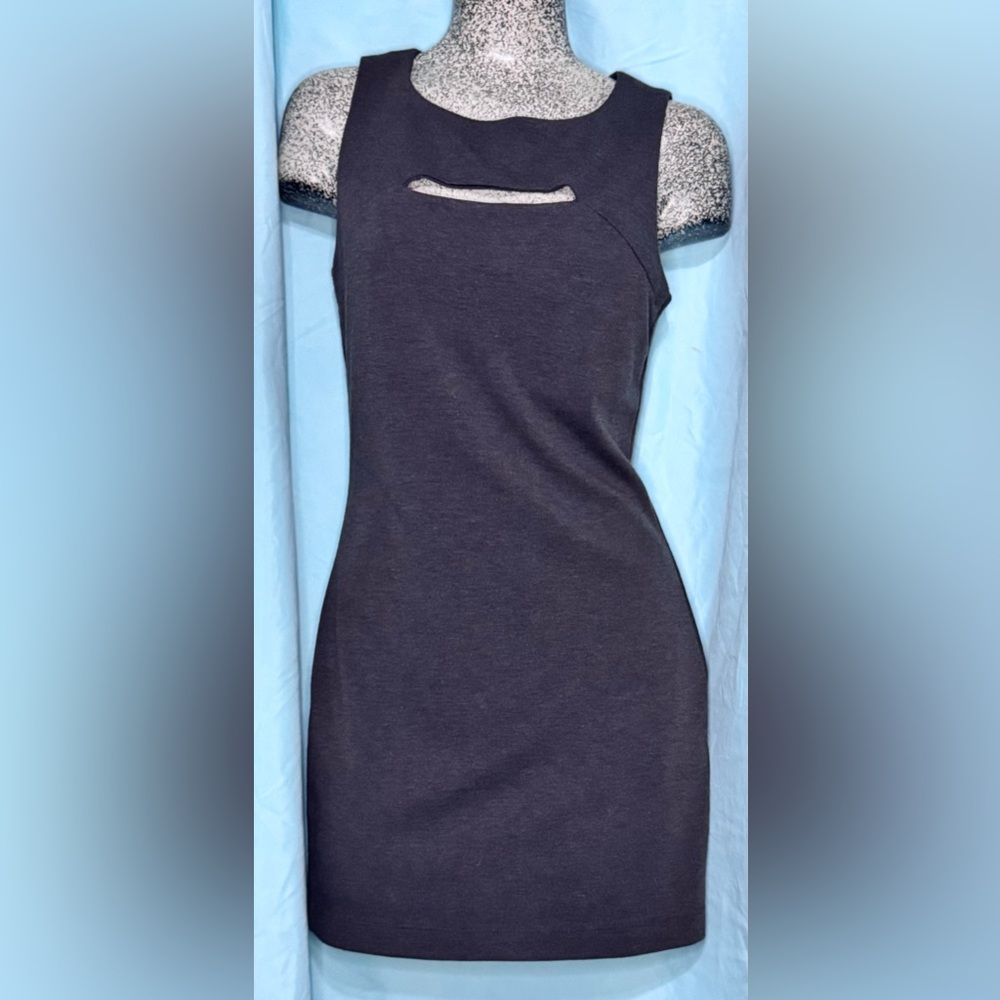 Gray Halter Sheath Cocktail Dress